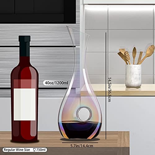 Nirgun Empex Wine Decanter - 1500 Ml Breather Carafe Hand Blown Lead