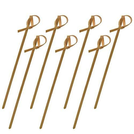 Cabot & Carlyle Bamboo Cocktail Picks 300 Pack 4.1 inch With Looped Knot Fancy Bamboo Toothpicks for Appetizers Cocktail Toothpicks Natural Bamboo Picks Bamboo Skewers 4 inch Long Toothpicks