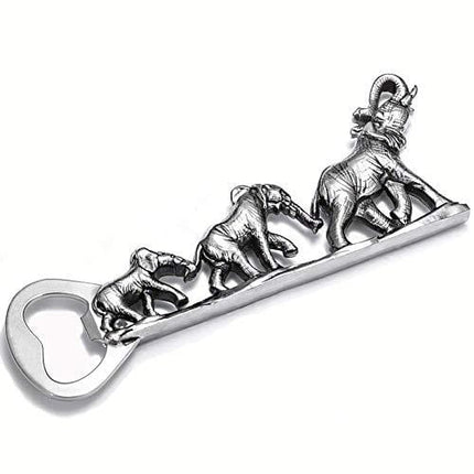Elephant Bottle Opener, Unique Elephant Gifts for Men, Women (Silver)