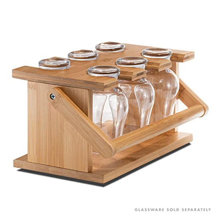 CairnCaddy Bamboo Whiskey Glass Holder - Carrier and Drying Rack for Whisky Tasting Glassware