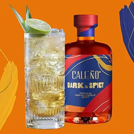 Caleño Dark & Spicy | Non Alcoholic Spirit | Tropical Flavoured Rum Alternative | Low Calorie and Sugar Free | Gluten Free and Vegan | Rich Blend With Tropical Notes | 16.9oz Bottle