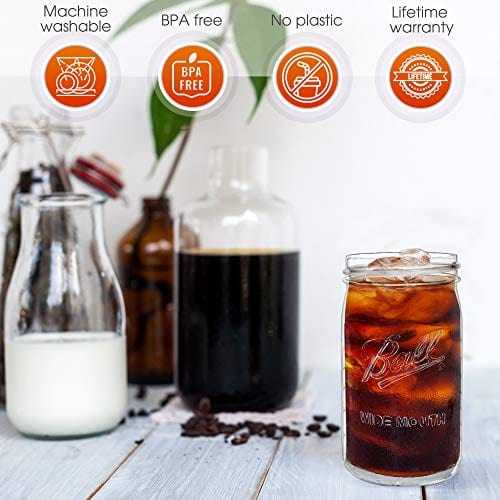 2pack Smoothie Cup With Lid And Straw Iced Coffee Cup Reusable Mason Jars  With Handle, Discounts For Everyone