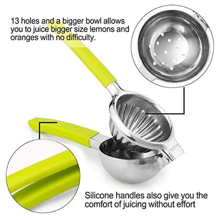CasaLaMia Lemon Squeezer Lime Squeezer Citrus Squeezer-Portable, Easy to Press and Clean-Premium Quality Stainless Steel Citrus Juicer Hand Press to manually extract lemon, lime, orange juices easily