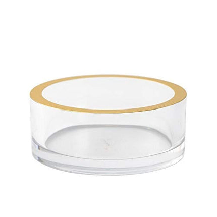 Caspari Acrylic Wine Bottle Coaster in Clear with Gold Rim - Set of 2