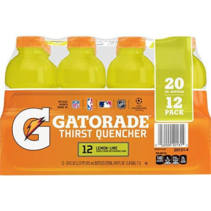 Gatorade Thirst Quencher Lemon-Lime, 20 Ounce Bottles (Pack of 12)