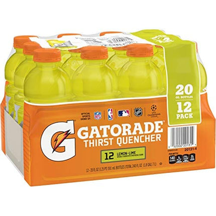 Gatorade Thirst Quencher Lemon-Lime, 20 Ounce Bottles (Pack of 12)