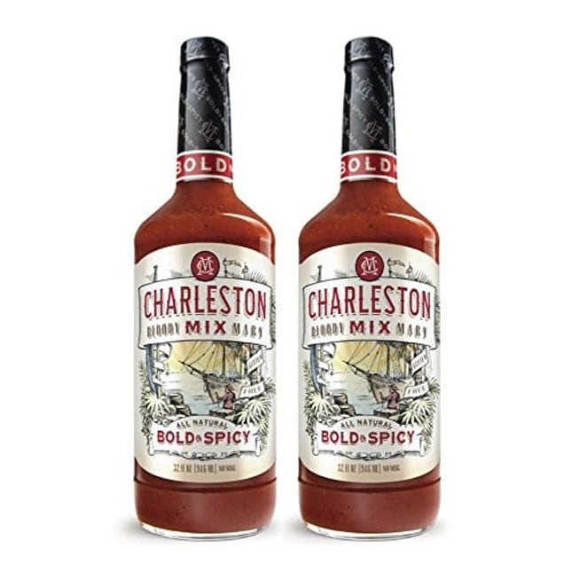 Charleston Mix - Premium, All Natural Bloody Mary Mix. Bold & Spicy 32oz (2 bottles)