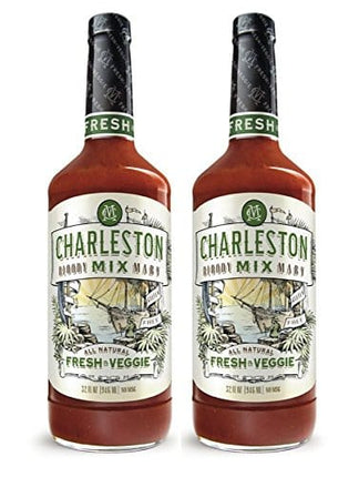 Charleston Mix Premium, All Natural Bloody Mary Mix. Fresh & Veggie, 32oz (2 bottles)