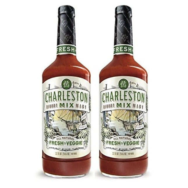 Charleston Mix Premium, All Natural Bloody Mary Mix. Fresh & Veggie, 32oz (2 bottles)