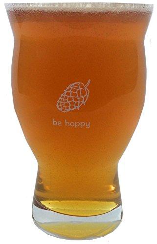Ultimate Pint - Perfect Pint Glass to Explode Flavors and Maximize Beer Enjoyment - Exclusive Nucleated Hop Leaf Over 100 Points of Nucleation