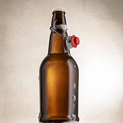 Chef's Star Empty Beer Bottles, Amber, 16 Ounces