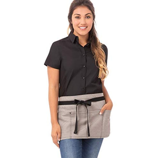 Chef Works Unisex Portland Waist Apron, Black, One Size