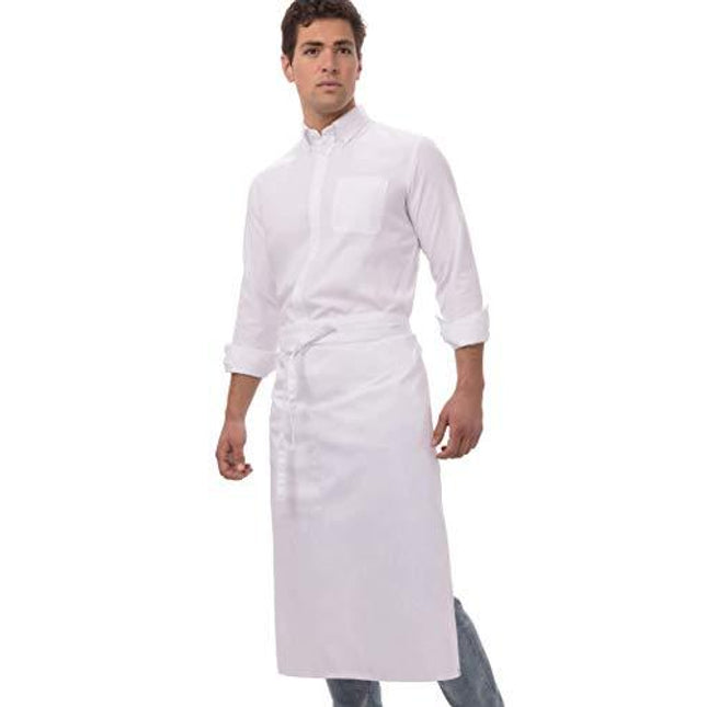 Chef Works unisex adult Bistro Apron apparel accessories, White, 32-Inch Length by 27 1 2-Inch Width US