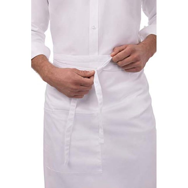 Chef Works unisex adult Bistro Apron apparel accessories, White, 32-Inch Length by 27 1 2-Inch Width US