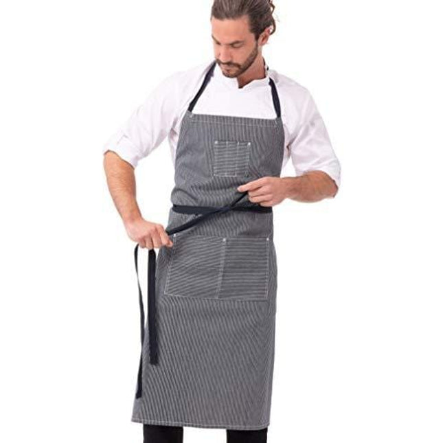 Chef Works Unisex Portland Chefs Bib Apron, Indigo Blue, One Size