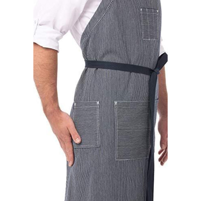 Chef Works Unisex Portland Chefs Bib Apron, Indigo Blue, One Size