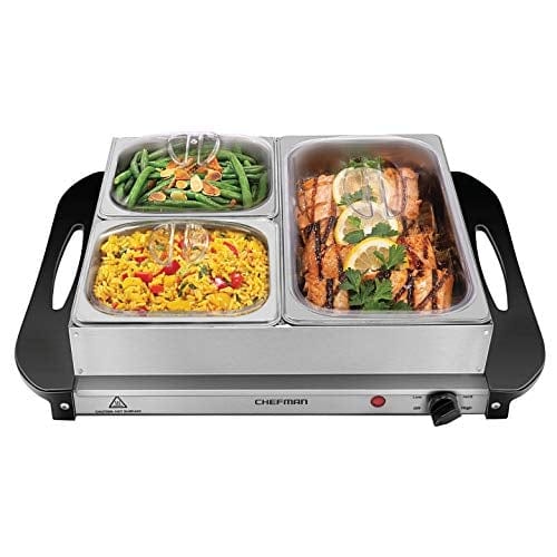  Stainless Steel Warming Hot Plate - Keep Food Warm w/ Portable  Electric Food Tray Dish Warmer w/ Black Glass Top, For Restaurant, Parties,  Buffet Serving, Table or Countertop Use - NutriChef