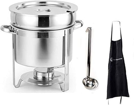 CHEFQ7 Qt Marmite Soup Chafer with 6 Oz ladel Stainless Steel Buffet Set Warmer for Any Event or Party - Commercial Grade