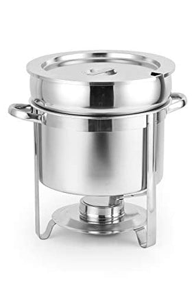 CHEFQ7 Qt Marmite Soup Chafer with 6 Oz ladel Stainless Steel Buffet Set Warmer for Any Event or Party - Commercial Grade