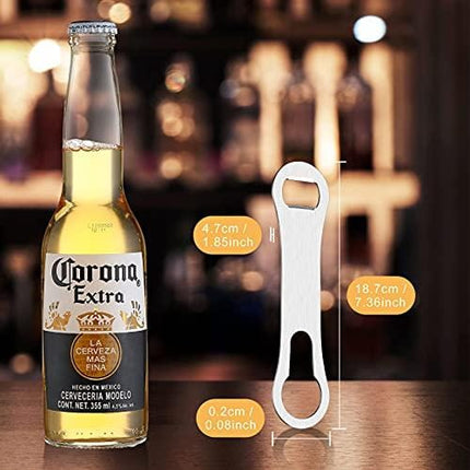 2 Pieces V Rod Bottle Opener and Pour Spout Remover Flat Metal Bar Speed Key Opener Stainless Steel Dog Bone Wine Bottle Opener for Bartenders Home Kitchen (Silver)