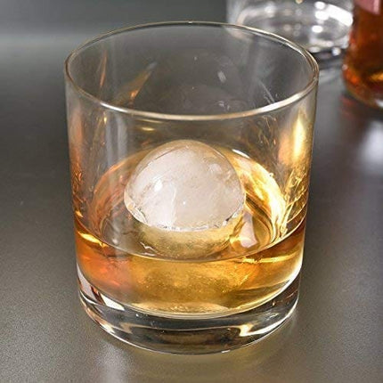 Chillz Ice Ball Maker Mold - Black Flexible Silicone Ice Tray - Molds 4 X 1.78 Inch Round Ice Ball Spheres For Whiskey (1 Pack)