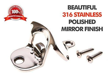 Choice Marine Grade Rust Proof 316 Stainless Steel Wall Mounted Bottle Opener w/ 316 Stainless Steel Mounting Screws. Perfect for Restaurants, Bars, Boats, patios, Outdoors or Indoors.