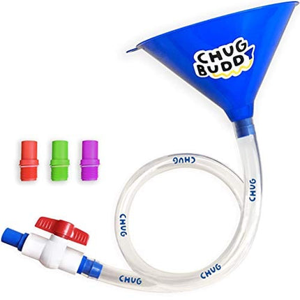 Chug Buddy Beer Bong, Beer Funnel with Hose, Drinking Funnel, Beer Bongzilla Funnel Bachelor Party Games, 4 Interchangeable Mouth Pieces, Long Funnel 3ft Tube, Beer Stick College Party, Drinking Games
