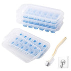 4Packs Ice Cube Trays for Freezer with Lid and Storage Ice Bucket