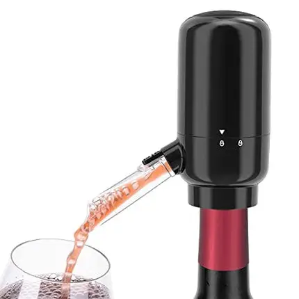 CIRCLE JOY Electric Wine Aerator, Electric Wine Pourer, Automatic Wine Aerator Pourer, Battery Powered Wine Pourer, Automatic Wine Dispenser, Black