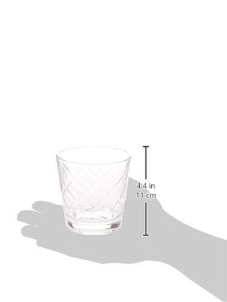 Circleware Arrabella Double Old Fashioned Whiskey Glasses, Set of 4 Kitchen Drinking Glassware for Water, Juice, Ice Tea, Beer, Wine Bar Barrel Liquor Dining Decor Beverage Gifts, 12.5 oz