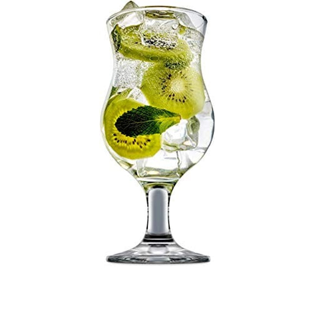 Circleware Caribbean Daiquiri Wine Beer Glasses, Set of 4, Kitchen Entertainment Dinnerware Drinking Glassware for Water, Juice and Bar Liquor Dining Decor Beverage Gifts, 12 oz, Clear