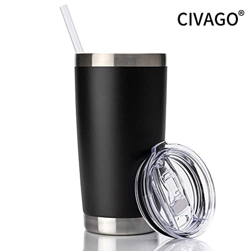 CS COSDDI Stainless Steel Travel Mug 12oz - Vacuum Insulated Coffee Travel Mug Spill Proof with Leakproof Lid - Double Walled Reusable Tumbler Cups