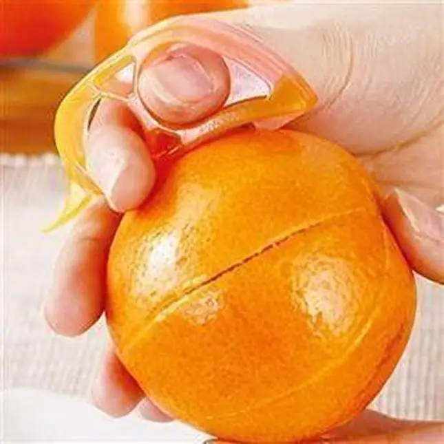 CJESLNA 4 x Orange Opener Peeler Slicer Cutter Plastic Lemon Citrus Fruit Skin Remover