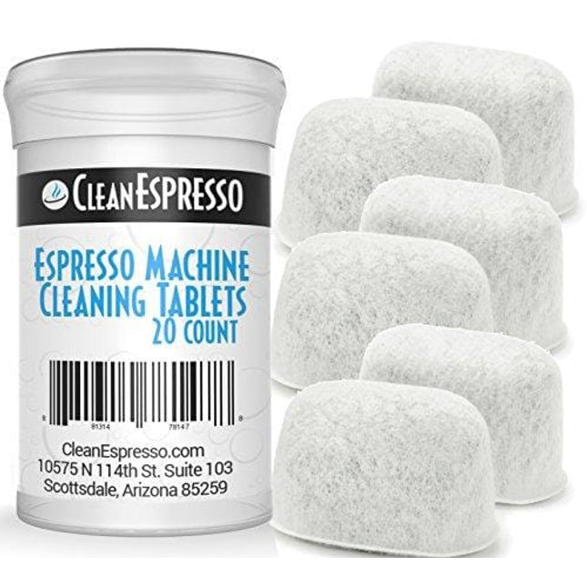 Breville Espresso Machine Cleaning Tablets and Filters - 2 Gram Espresso Cleaning Tablets - Replacement Water Filter - Espresso Machine Cleaner Accessories by CleanEspresso (20 Tablets + 6 Filters)