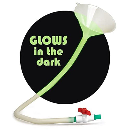 Club Fun Glow in the Dark Beer Bong with Flow Control Valve, Drinking Game, Party Accessory