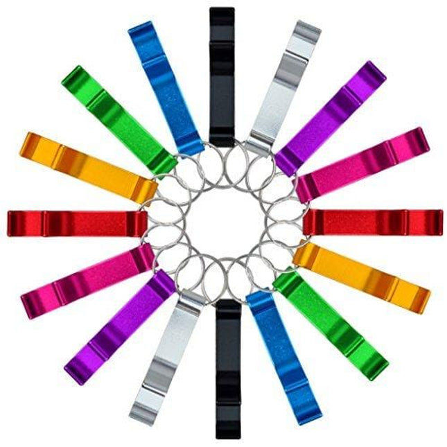 Cnomg 16 Pcs Colored Metal Bottle Openers
