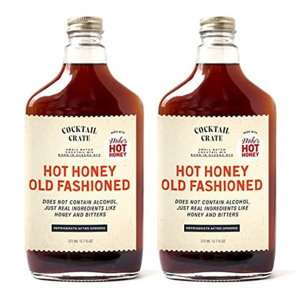 Cocktail Crate Mike’s Hot Honey Old-Fashioned Drink Mixers | Award-Winning Small Batch Craft Cocktail Mix - Premium Cocktail Syrup Handcrafted with Aromatic Bitters & Honey | 12.7oz (2 Pack)