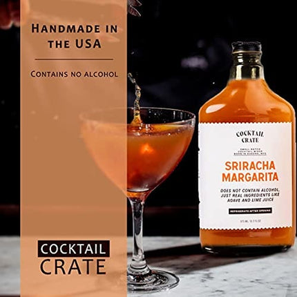 Cocktail Crate Premium Drink Mixer Sriracha Margarita | Award Winning Craft Cocktail Mixers for True Connoisseurs | Premium Cocktail Syrup Creations | 12oz - 3 pack