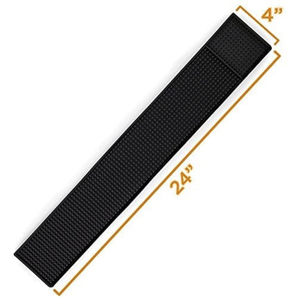 Rubber Bar Top Spill Mat (1) - 24" x 4" Heavy Duty Non-Slip Professional Bartender Accessories - Essential Business Supplies for Cocktail Drink Mixing, Industrial & Home Kitchen