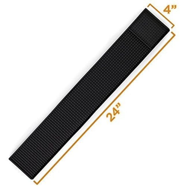 Rubber Bar Top Spill Mat (1) - 24" x 4" Heavy Duty Non-Slip Professional Bartender Accessories - Essential Business Supplies for Cocktail Drink Mixing, Industrial & Home Kitchen