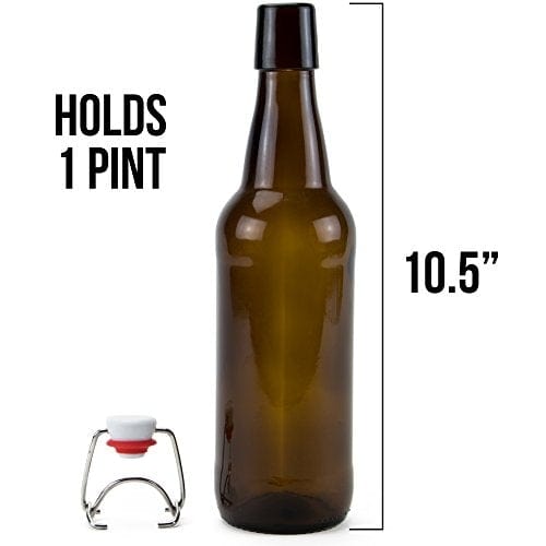 Encheng 12 Oz Glass Bottles with Cork Lids,Home Brewing Bottles