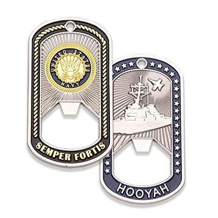 Navy Challenge Coin - Dog Tag - Bottle Opener Coin - Designed by Military Veterans - Officially Licensed Product - Coins For Anything