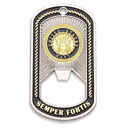 Navy Challenge Coin - Dog Tag - Bottle Opener Coin - Designed by Military Veterans - Officially Licensed Product - Coins For Anything