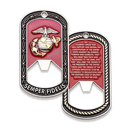 USMC Challenge Coin - Marine Corps Dog Tag Coins - Bottle Opener Coin - Designed by Marines FOR Marines - Officially Licensed Product - Coins For Anything
