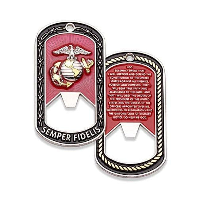 USMC Challenge Coin - Marine Corps Dog Tag Coins - Bottle Opener Coin - Designed by Marines FOR Marines - Officially Licensed Product - Coins For Anything