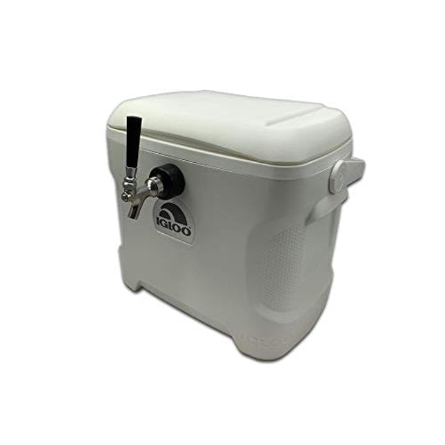 Coldbreak - CBJB30QT1T Jockey Box, 1 Tap, Stainless Pass Through, 30 Quart Cooler, 50' Coil, Stainless Steel Shanks, Includes Stainless Faucet, White (1T30MPT)