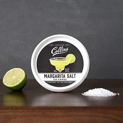 Collins White Margarita Salt Rimmer for Cocktails | Glass Rimming Salt for Margarita, Bloody Mary, Manhattan Drinks, 6oz