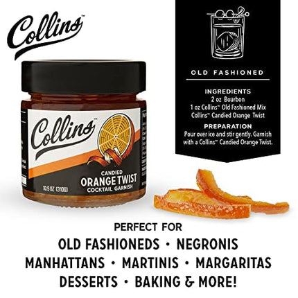 Collins 10 oz. Orange Twist in Syrup Garnishes, 10.9 Ounce (Pack of 1), Black
