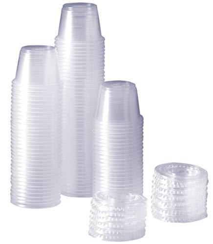 100 Sets - 1 oz. Plastic Condiment Containers with Lids, Jello