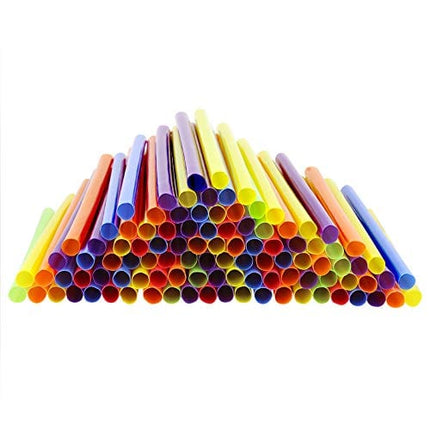 [100 Count] Jumbo Smoothie Straws - 8.5" High - Assorted Colors